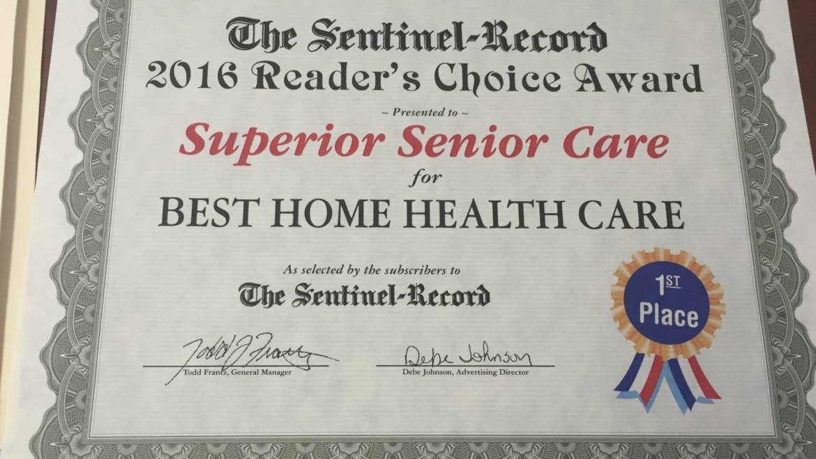 Best Hot Springs Home Care Award – 2016