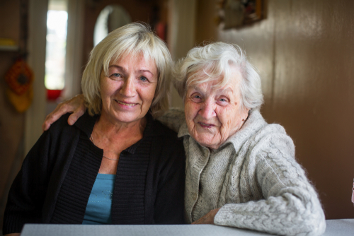 portrait of two elderly women