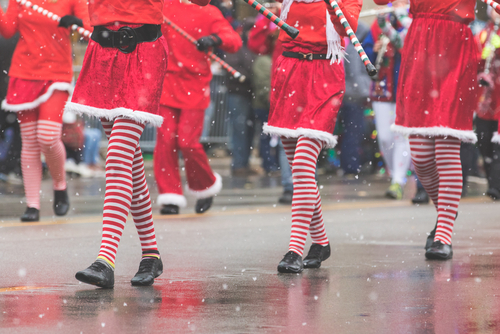 marchers in christmas parade